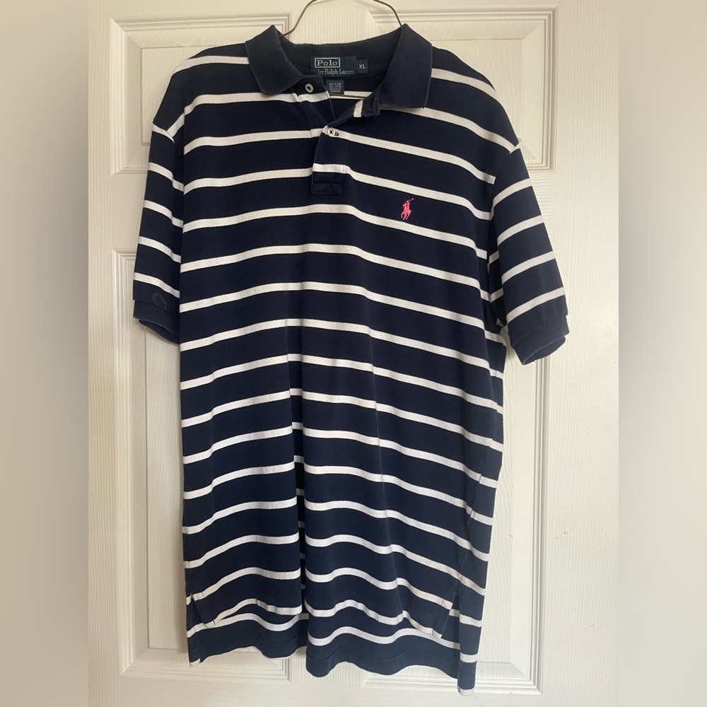 Polo by Ralph Lauren Navy and White Striped Shirt